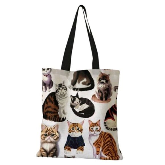 Cat Pattern Tote Bag - Picture 6 of 6